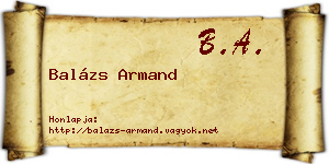 Balázs Armand névjegykártya