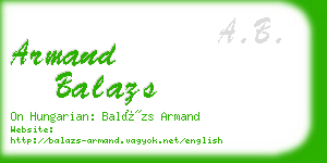 armand balazs business card